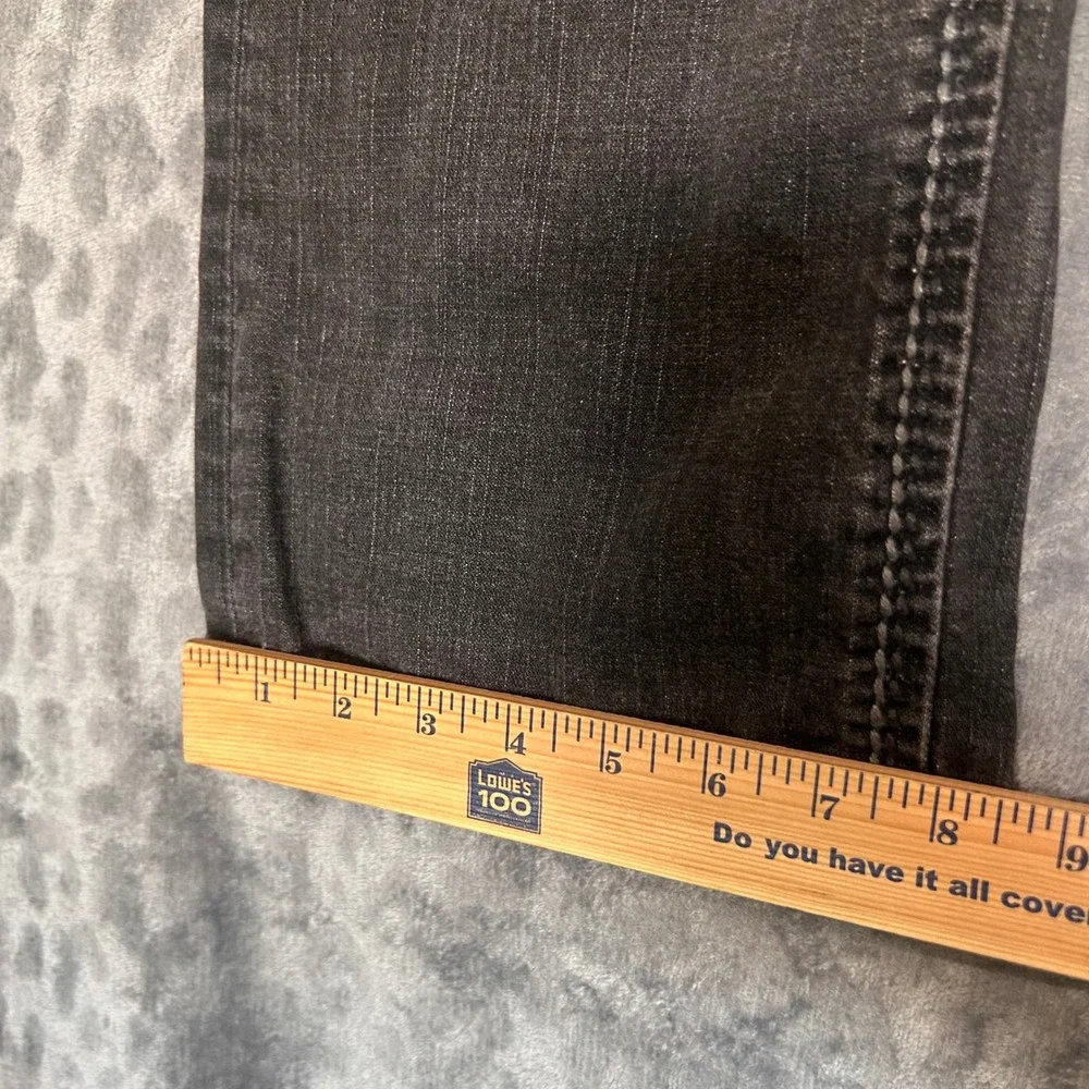True Religion Mens Straight Leg Jeans Faded Black Thick Stitch 38 x 31